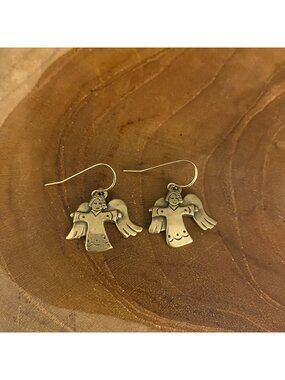Jeep Collins Angel Dangle Earrings, Brass